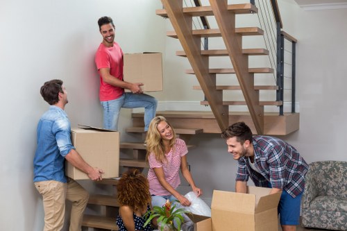 House removals team preparing a move in Elephant and Castle