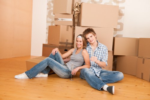 Unpacking boxes into a new home in Elephant and Castle