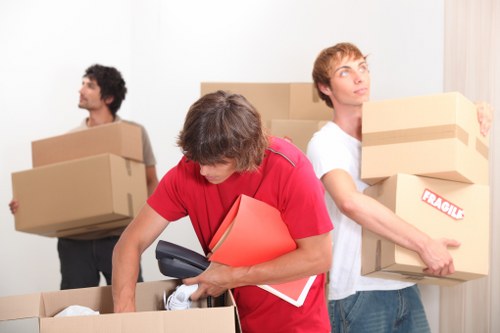 Careful loading of boxes for a South London move